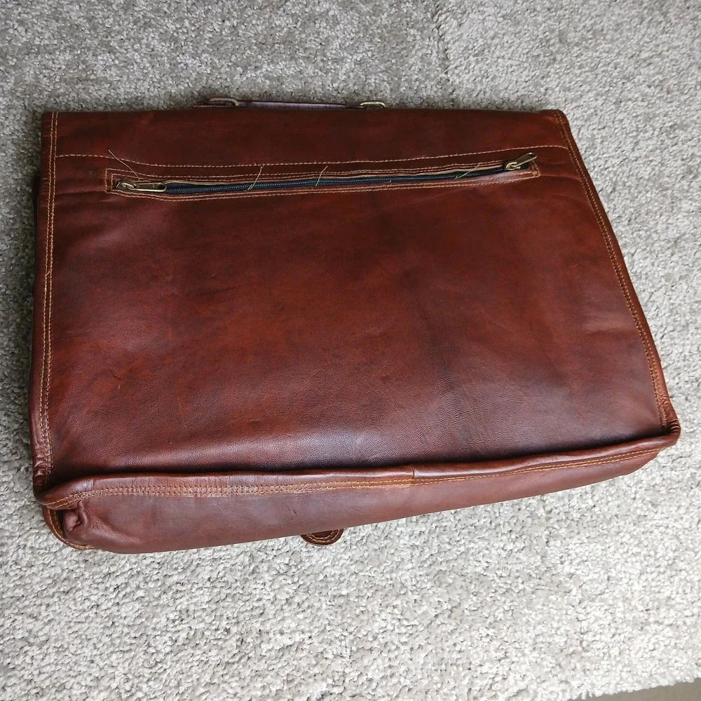 Cuero Brown Leather Messenger Bag Vintage Satchel Laptop Briefcase Work Bag